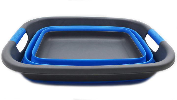SAMMART 25L Zusammenklappbarer Wäschekorb / -wanne - faltbarer Aufbewahrungsbehälter/Organizer - tra