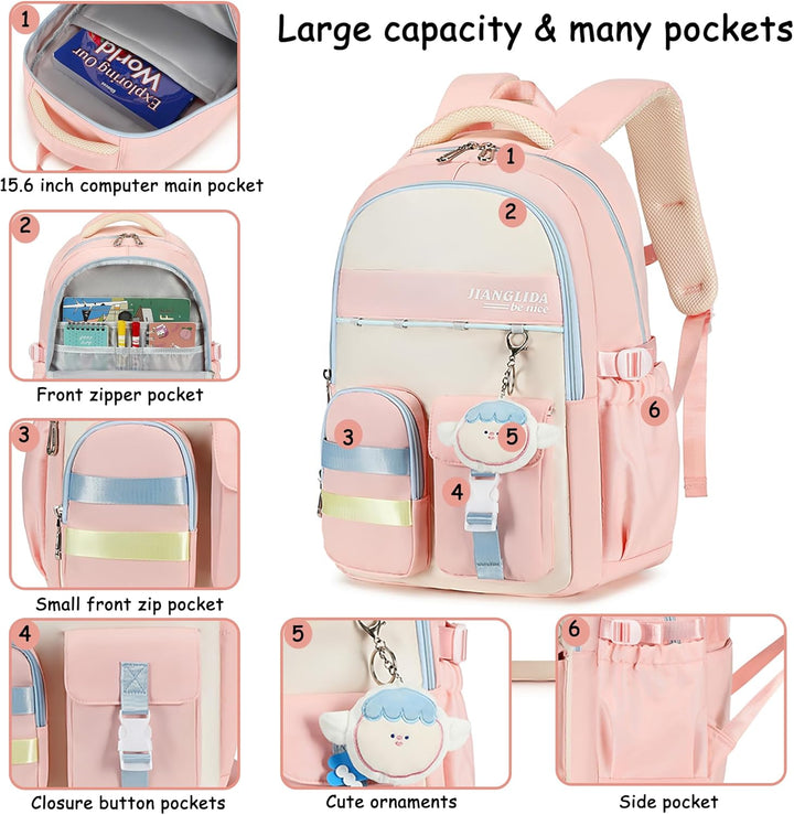 IBALULU Schulrucksack Teenager Schulranzen Schulrucksack Mädchen Jungen Schultasche Wasserdicht Ruck