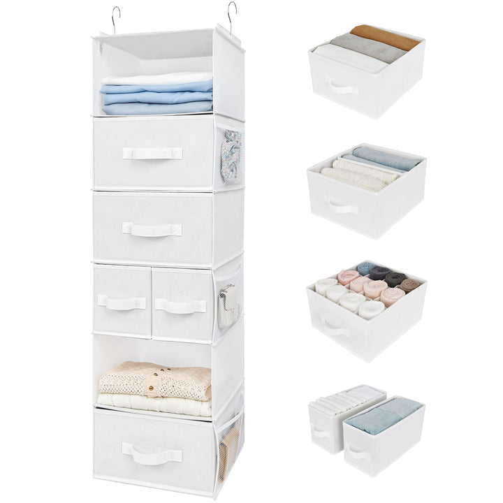 GRANNY SAYS Schrank Organizer Hängend, 1er-Pack Hängeregal mit Schubladen, Weiss Hängeorganizer Schr
