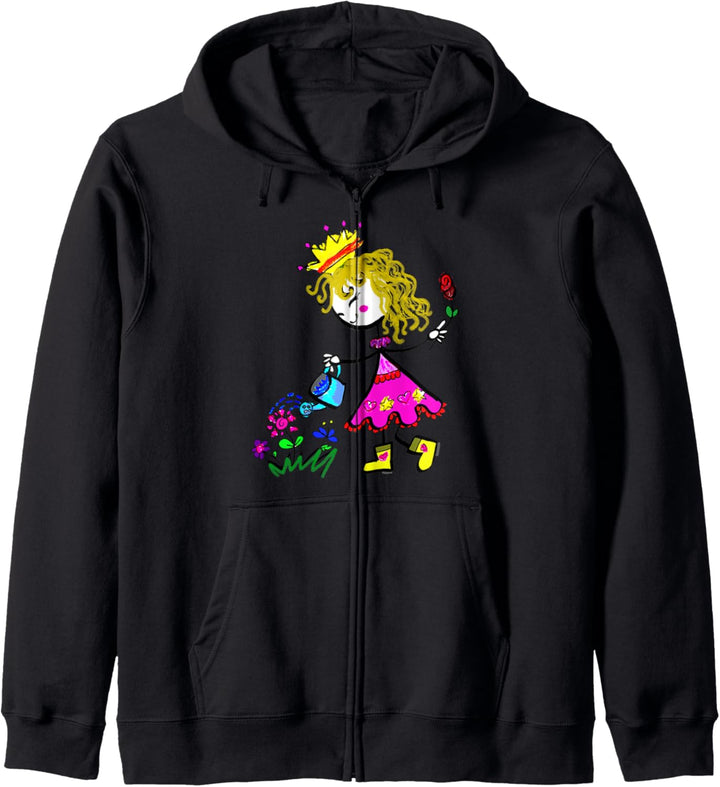 Süsse Garten Prinzessin mit Giesskanne und Krone - Geschenk Kapuzenjacke