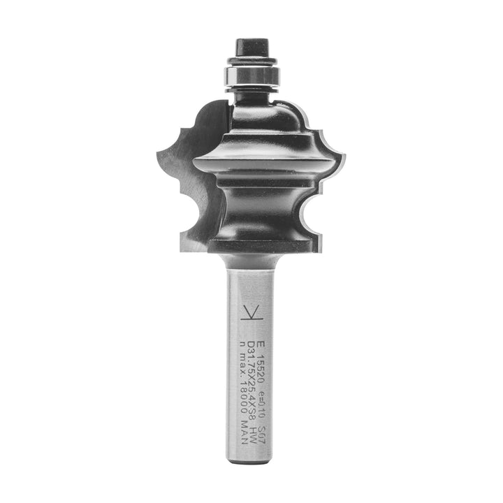ENT 15520 Multiformfräser HW, Schaft (S) 8 mm, Durchmesser (D) 31,8 mm, NL 25,4 mm, R1 3,2 mm, R2 4