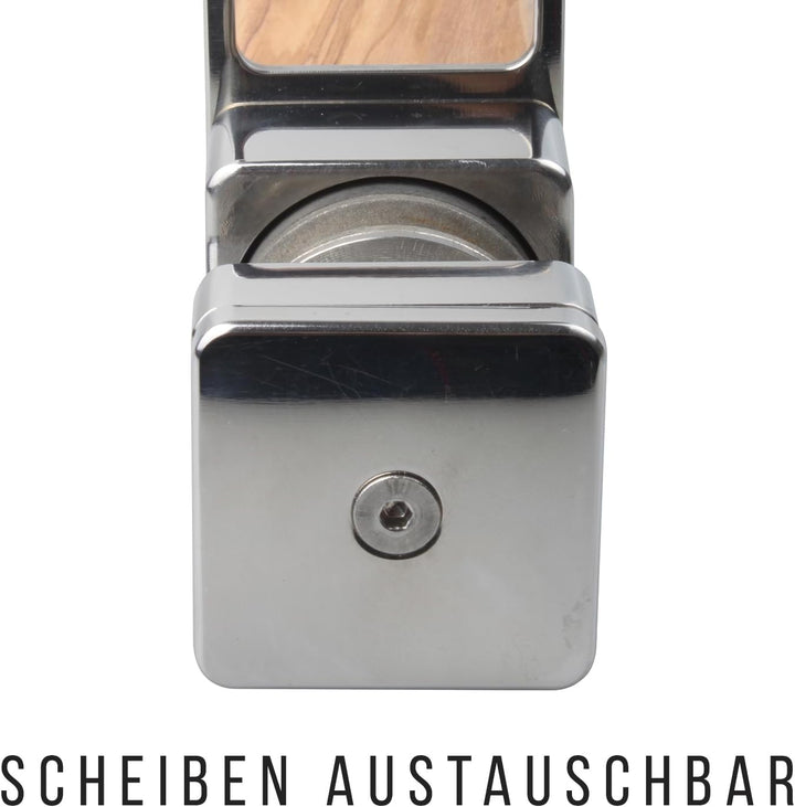 Diamant Messerschärfer Edelstahl&Olivenholz- Handveredelt -Nass&TrockenSchliff-Diamantscheiben austa