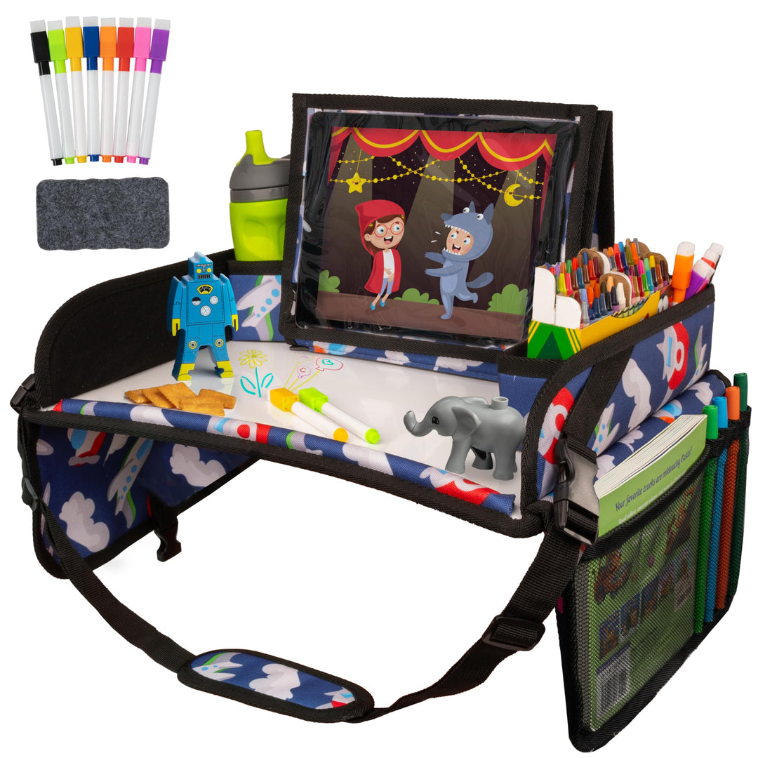 Lusso Gear Kinder-Reisetablett für Auto – Roadtrip Essentials für Kinder – Autositz-Tablett für Klei
