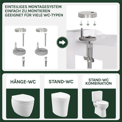 WOLTU Toilettendeckel, WC Sitz Toilettensitz mit Absenkautomatik, Toilettensitz aus Kunststoff, Fast