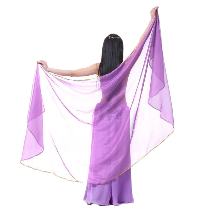 Wambere 250cm x 120cm Halbkreisschal Halbrunder Chiffon Handschal Bauchtanzschal Damen Bauchtanz Acc