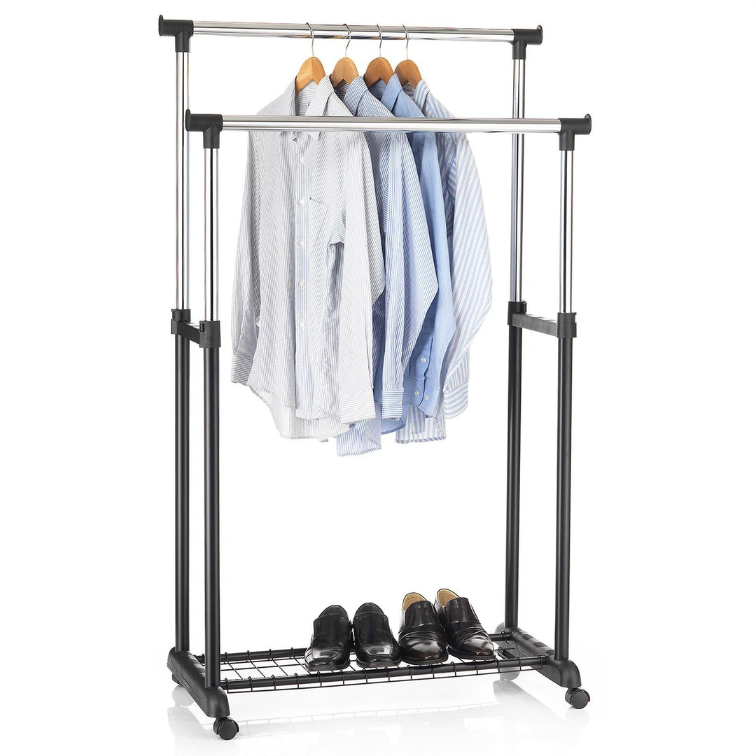 IDIMEX Garderobenwagen Grosso Kleiderständer Rollgarderobe Garderobenständer, mit Schuhablage, 2 Kle
