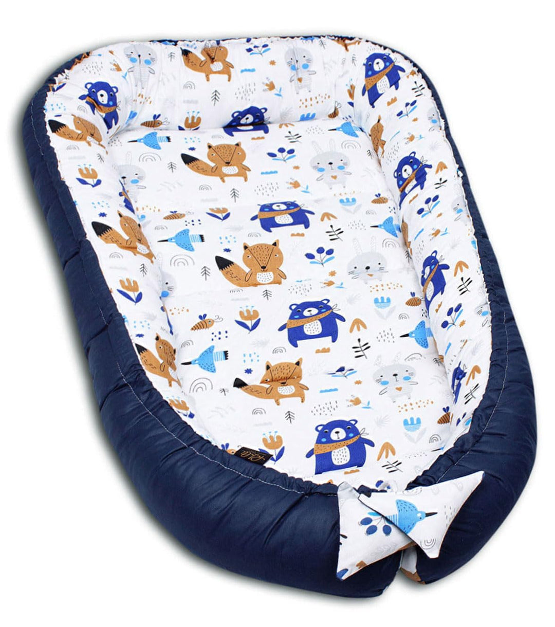 PaLulli 120x60 cm Babynest Babynestchen XXL Babykokon 2seitig 100% Baumwolle Kissen Nestchen für Bab