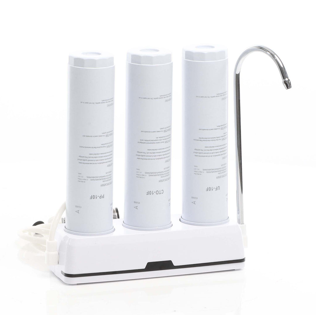 Naturewater NW-3-PPCTOUF 3 Stufen Counter Top Wasserfilter, 5 µ, PP Sediment, Aktivkohle Block und U