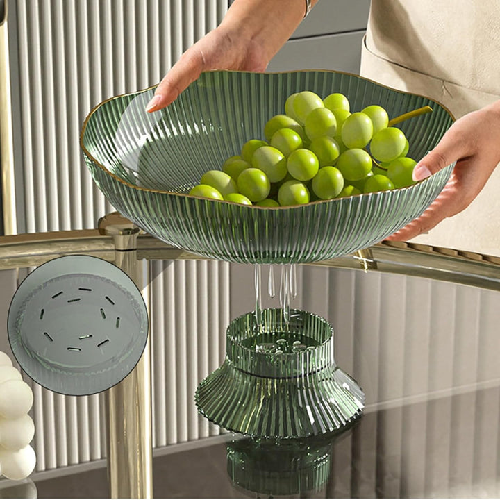 Greensen Obstschale Modern Obst-und Gebäckschale Konfektschale mit Fuss Ovale Schale Fruit Bowl deko