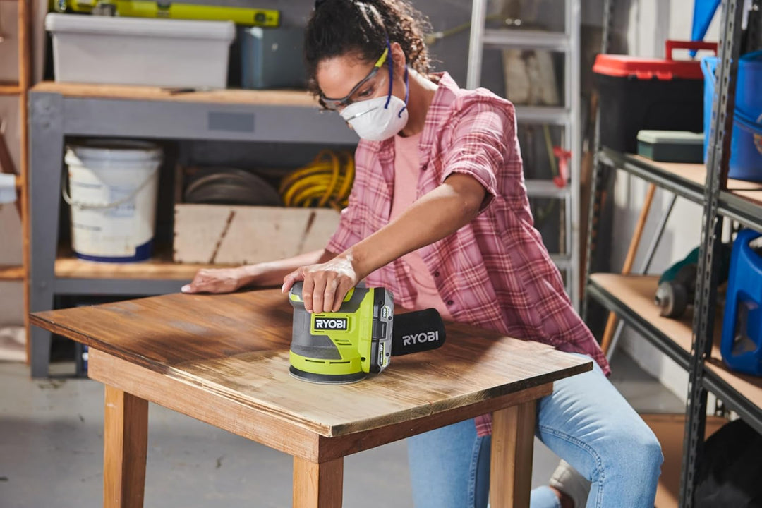 RYOBI 18 V ONE+ Akku-Exzenterschleifer RROS18-0, 125 mm Schleifteller, 2,5 mm Schwingkreis, Effizien