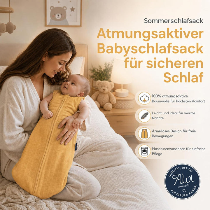 Kinderhaus Blaubär Alvi Babyschlafsack & Windel Blaubaer | Sommerschlafsack atmungsaktiv | Leichter