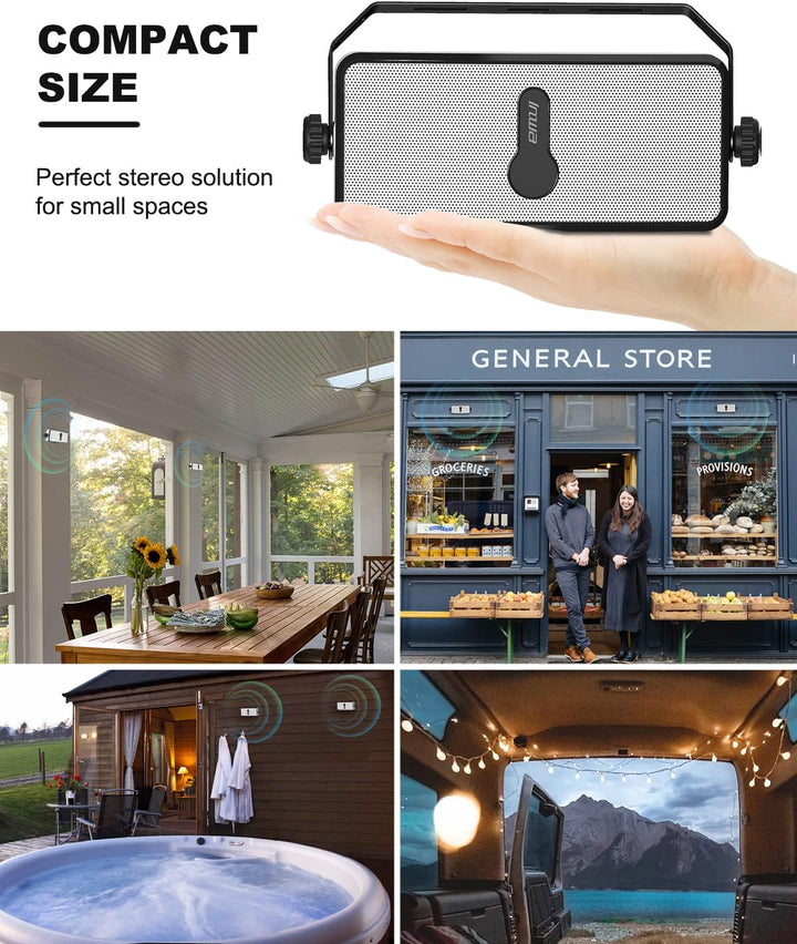 Inwa Bluetooth Outdoor Lautsprecher, Wandlautsprecher, Unbegrenzte Anzahl Synchronisiert, 17 * 10 *