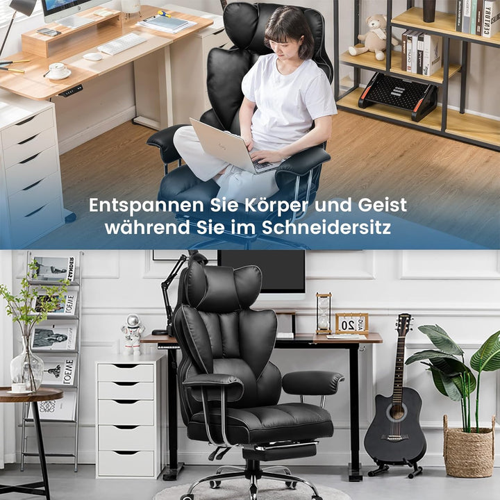 GTPLAYER Gaming Stuhl, Gamer Stuhl, Ergonomischer Bürostuhl COMHOMA Serie mit Fussstütze verstellbar