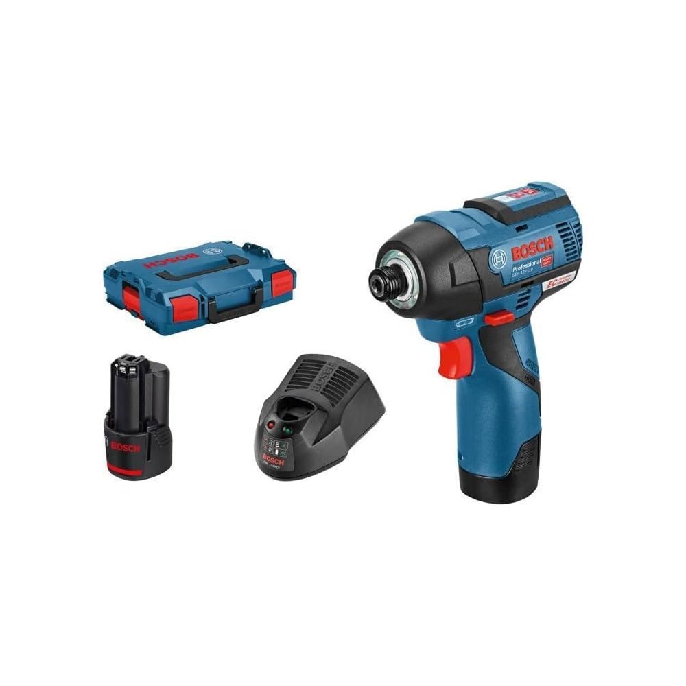 Bosch Professional 12V System Akku Drehschlagschrauber GDR 12V-110 (inkl. 2x3.0 Ah Akku, Schnelllade