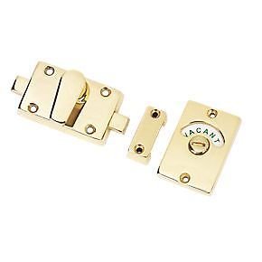 Ironmongery World® Vacant, Engaged, WC, Bad Tür Lock in 2 Ausführungen (Messing poliert)