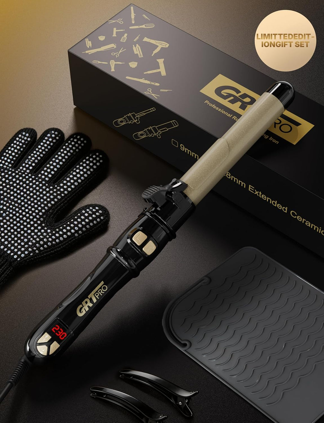 Automatischer Lockenstab mit Rotation 28mm - Profi Lockenstab Grosse Locken mit 14 Heizstufen (100-2