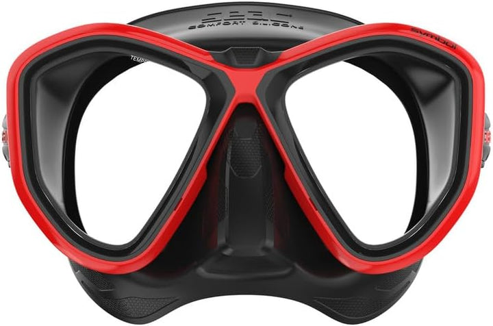 Seac Unisex-Adult Symbol Made in Italy Zweiglas-Tauchmaske mit Einer 3D-Schnalle direkt am Maskenkör