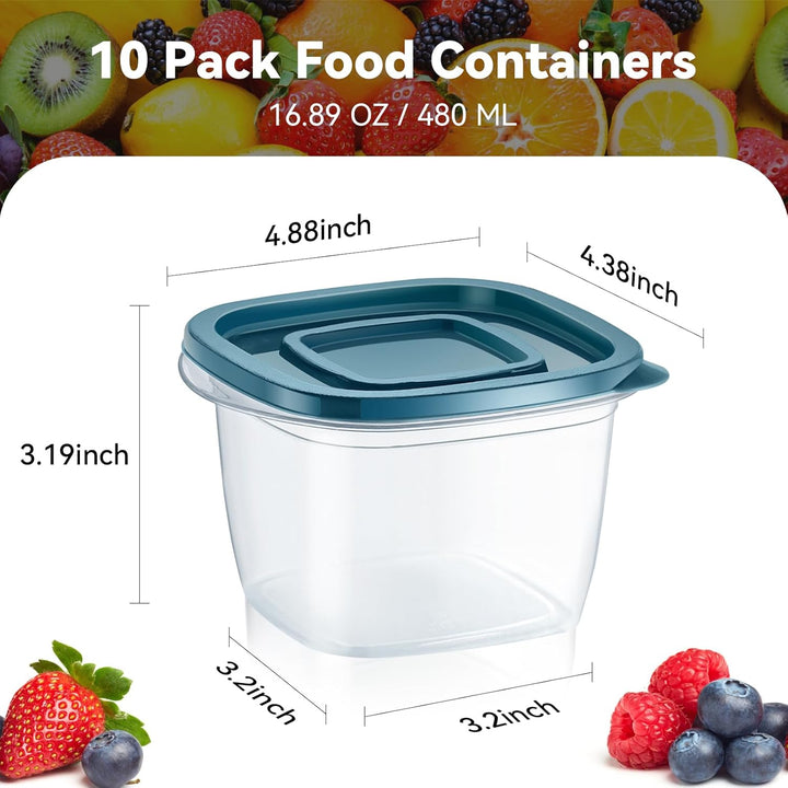 EFISH 10PCS Rechteck Kunststoff Portion Box Sets mit Deckel.Food Aufbewahrungsbox, Behälter Sets, Le