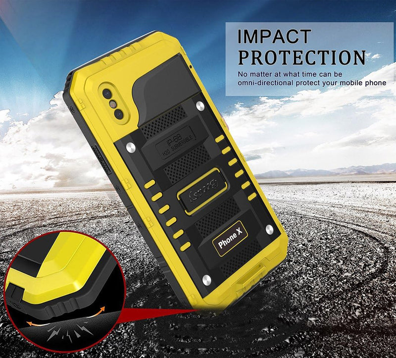 Beeasy Hülle Kompatibel mit iPhone X/XS, Wasserdicht Outdoor Stossfest Handy Case Militärstandard Sc