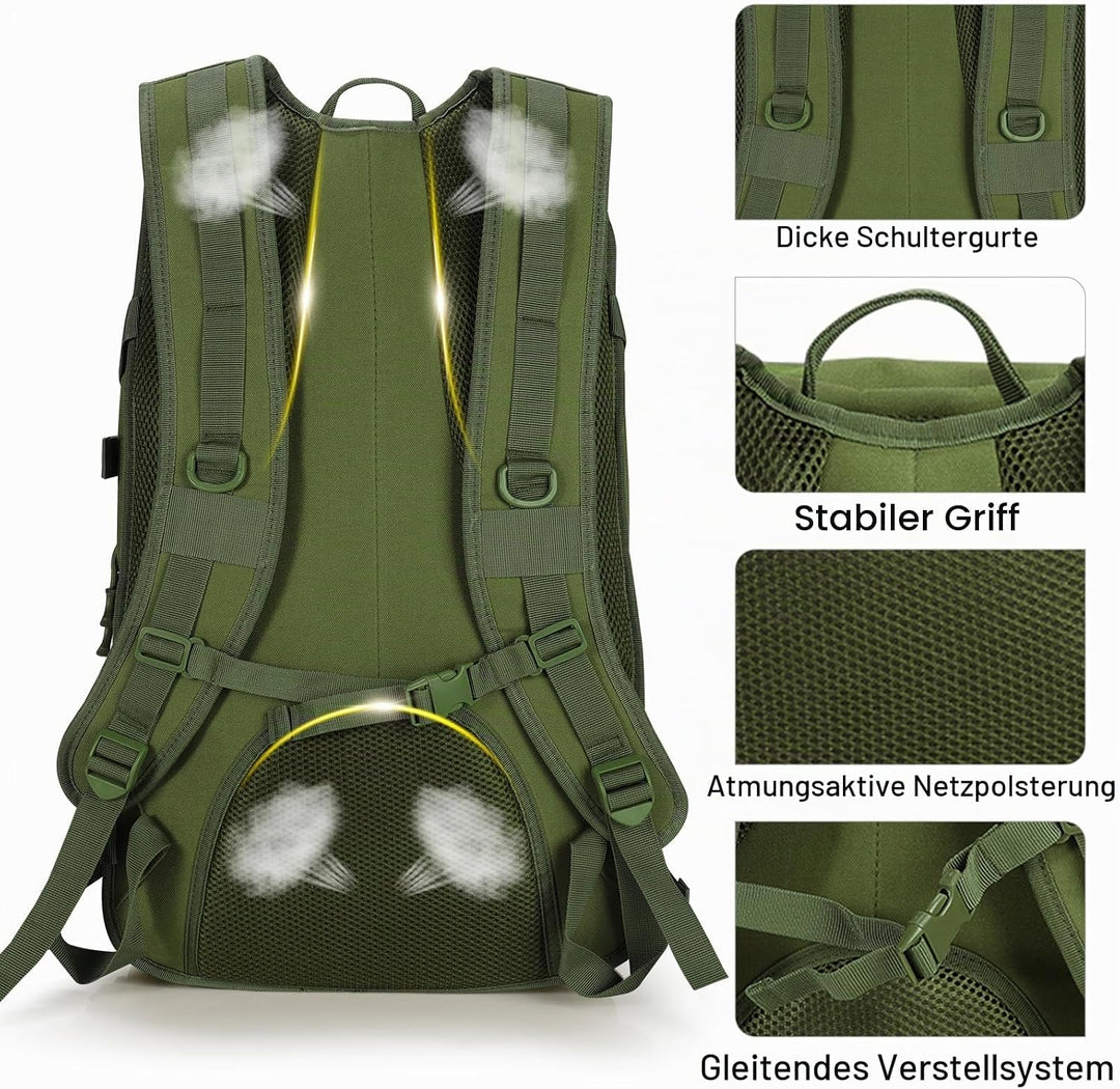 SHANNA Militärrucksack 35L/50L Armee Rucksack Molle, Hohe Kapazität Trekkingrucksack Wanderrucksäcke