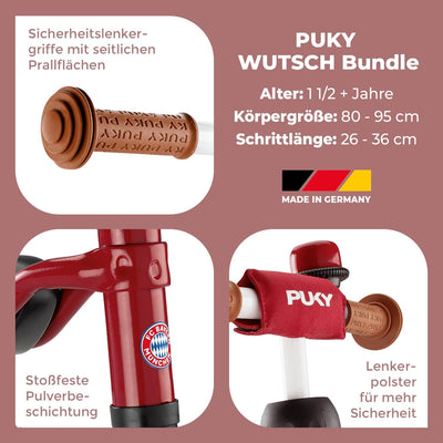 Puky Wutsch Bundle FC Bayern München Kleinkinder Rutschfahrzeug Lern Laufrad rot