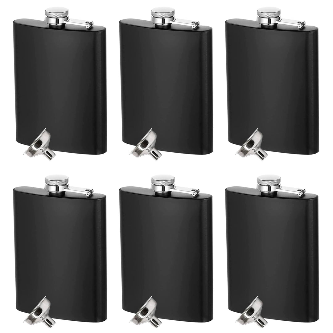 6 Stück Edelstahl Flachmann für Männer, 8 oz/ 220 ml Tragbarer Taschenflachmann, Edelstahl Auslaufsi