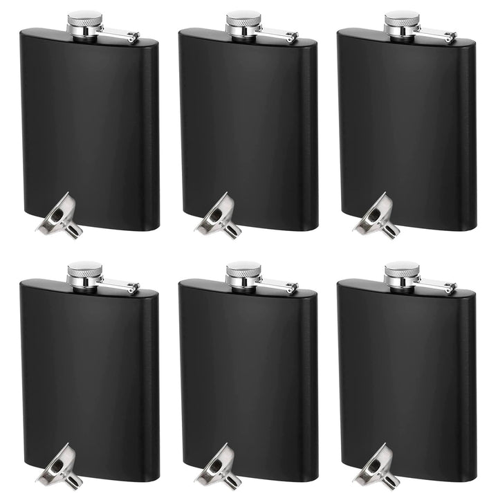 6 Stück Edelstahl Flachmann für Männer, 8 oz/ 220 ml Tragbarer Taschenflachmann, Edelstahl Auslaufsi