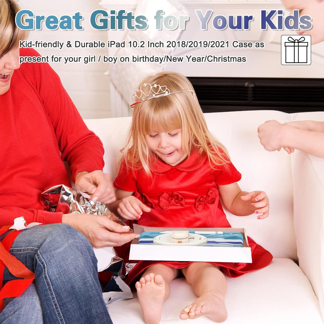 UFinetech iPad 9 Generation Hülle, iPad 10.2 Hülle, iPad Case 7./8., 360 Drehbarer Ständer Handschla