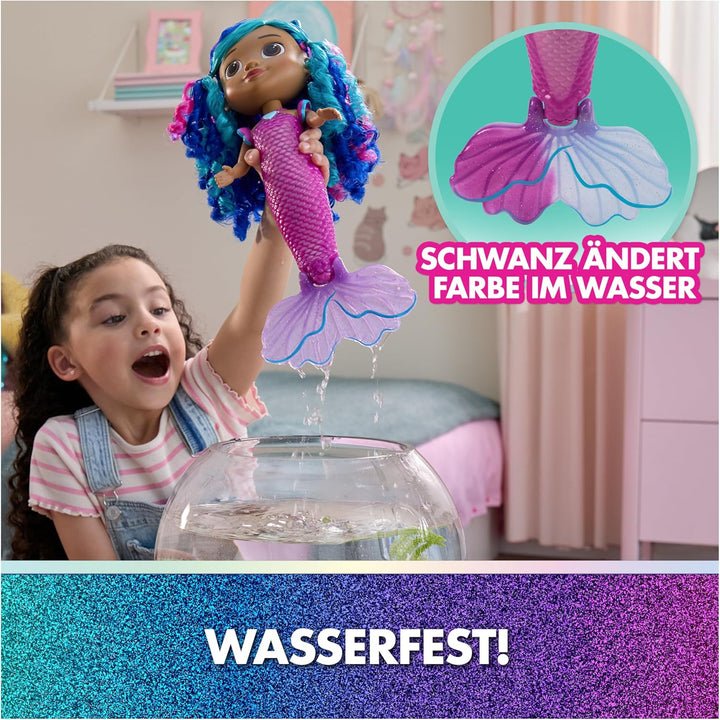 DREAMWORKS GABBY'S DOLLHOUSE – Sing und Shine Meerjungfrau Gabby, 35 cm grosse Puppe mit Licht- und