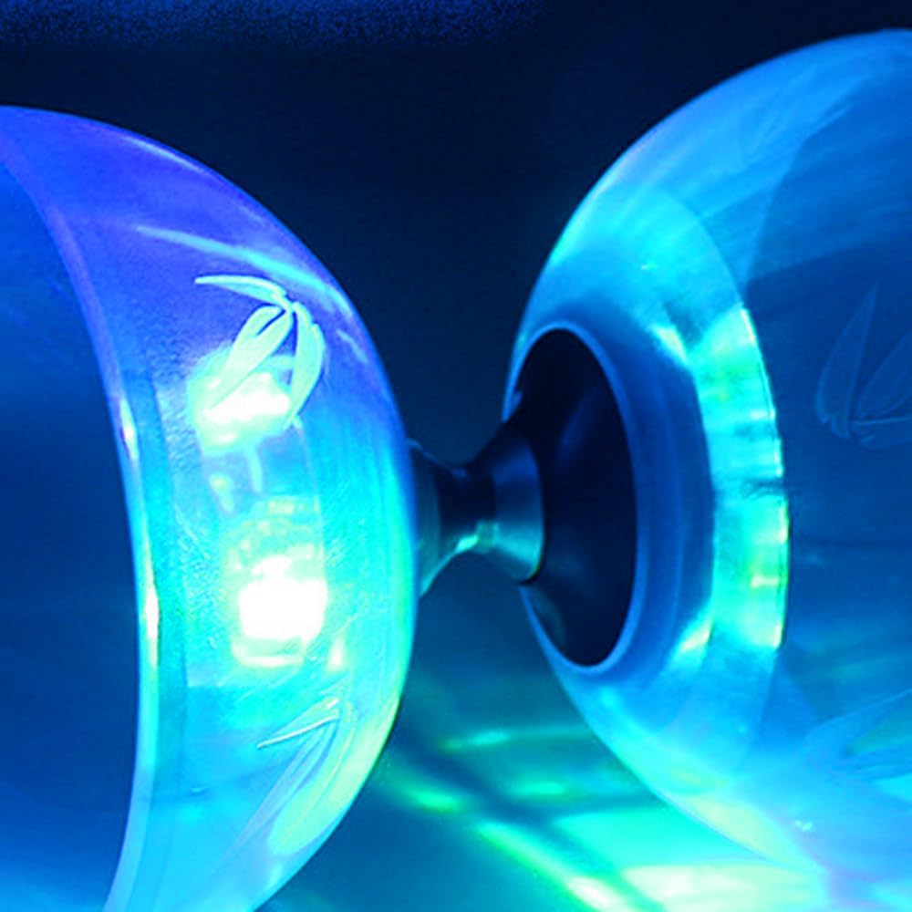 Diabolo Freiläufer mit kugellager Dreifache Lagerung Set, 4 Farben Blinkendes Dreifachlager-Diabolo