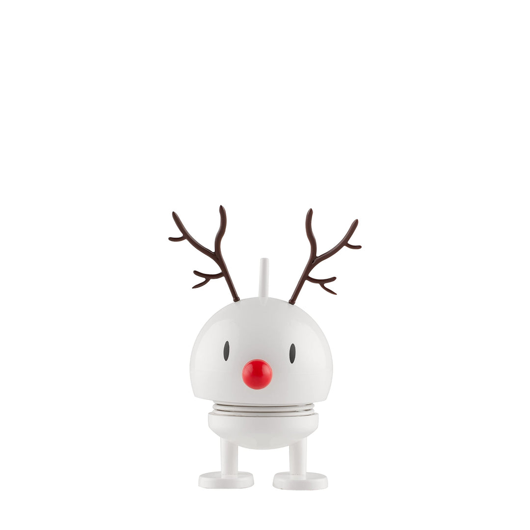 Hoptimist - Skandinavisches Design - Weihnachtsfigur - Small Reindeer Bumble - Weiss - Höhe: 9 cm -