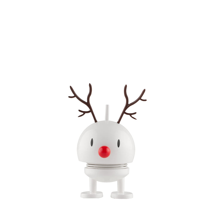 Hoptimist - Skandinavisches Design - Weihnachtsfigur - Small Reindeer Bumble - Weiss - Höhe: 9 cm -
