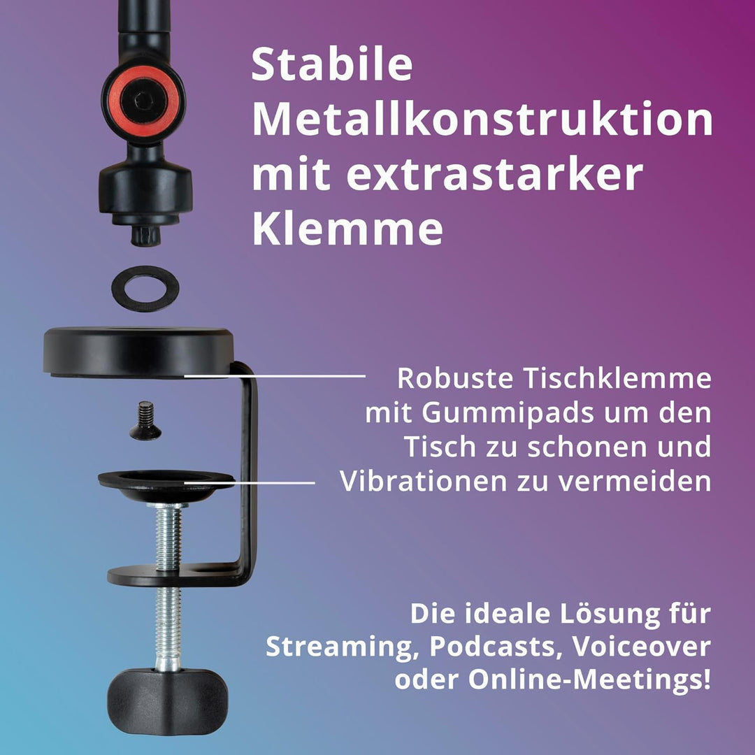 Pronomic MA-161 BK Mikrofonarm Stativ, Material: Aluminium, Stahl