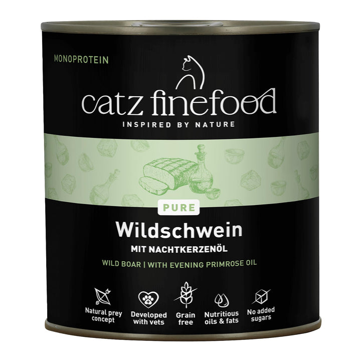 catz finefood Purrrr Wildschwein Monoprotein Katzenfutter nass N° 109, für ernährungssensible Katzen