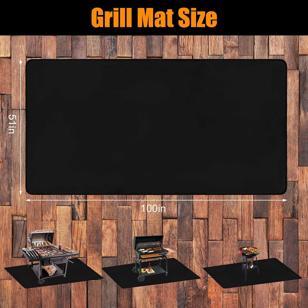 THMINS 254 x 130 cm extra grosse Grillmatte für den Aussengrill – feuerfester Schutz für Terrassen u