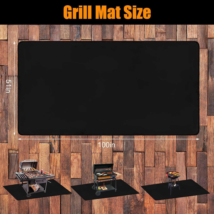 THMINS 254 x 130 cm extra grosse Grillmatte für den Aussengrill – feuerfester Schutz für Terrassen u