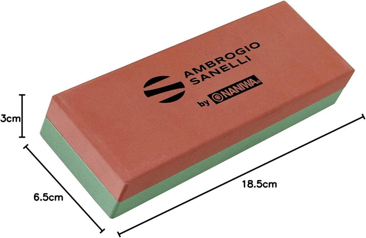 Sanelli Ambrogio, Naniwa Basic Stone 2-in-1 Kombi-Messerschärfer, grobe Körnung #220 und mittlere Kö