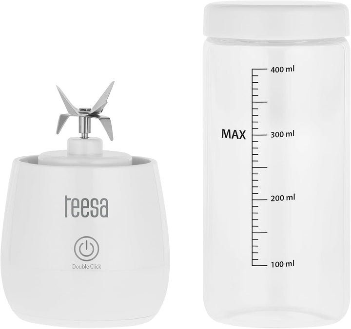 Teesa Akku-Mixer TSA3543, Glasbecher, 450 ml, Leistung 100 W, 6 Edelstahlklingen