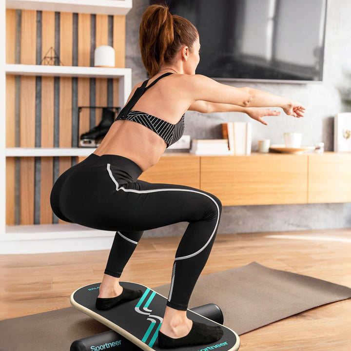Sportneer Balance Board - 7 Modi Wackelbrett Indoorboard Skateboard Surf Mit Verstellbaren Stoppern