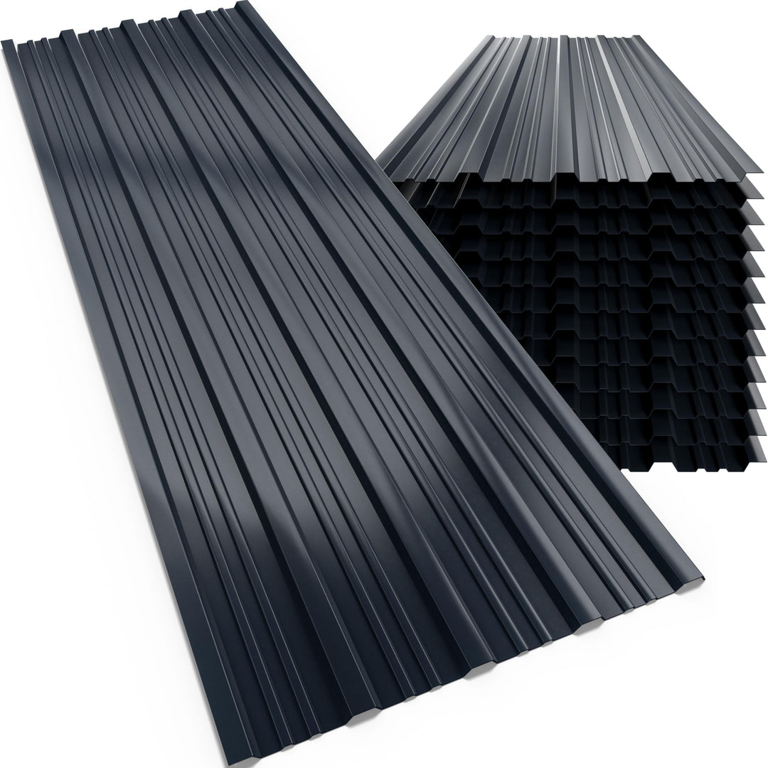 GARDEBRUK® 12x Trapezblech 129x46cm = 7m² Verzinkt Rostresistent Wetterfest Profilblech Dachblech We