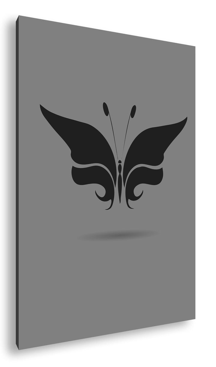 deyoli Schmetterling Logo Format: 80x60 Effekt: Schwarz&Weiss als Leinwandbild, Motiv fertig gerahmt