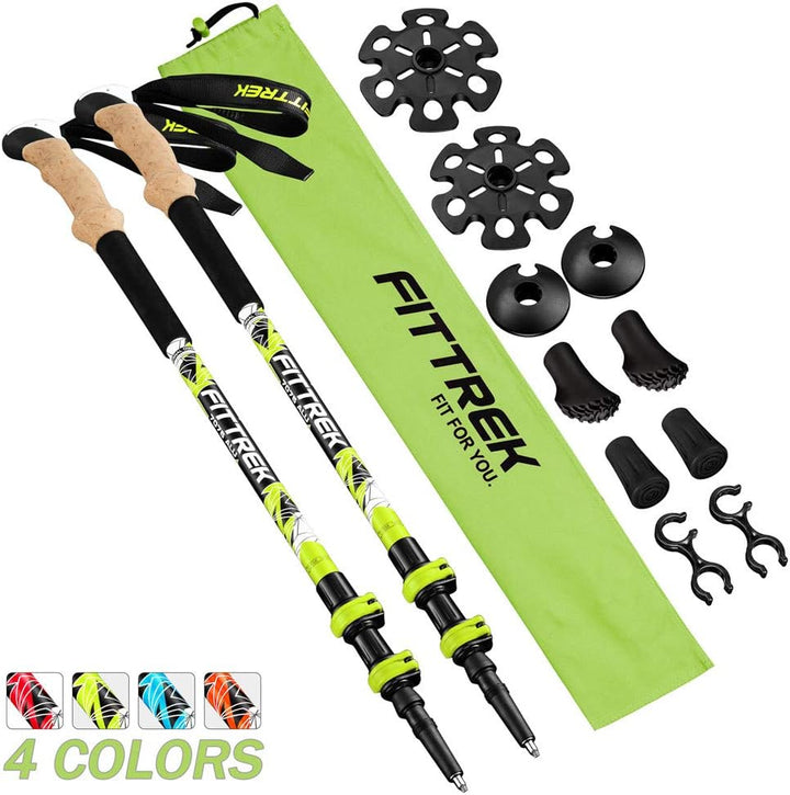 FitTrek Wanderstöcke - Trekkingstöcke Kork - Walking Stöcke Teleskop - Nordic Walking Stock Verstell
