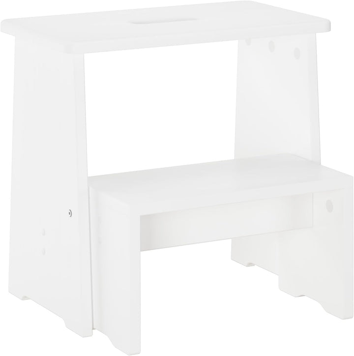 Erst-Holz Stufenhocker Klapphocker Tritthocker klappbar Kiefer Natur oder weiss V-90.92-06, Weiss