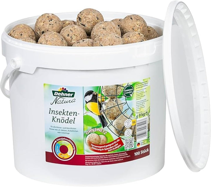 Dehner Natura Premium Meisenknödel ohne Netz, Insektenknödel, ganzjähriges Wildvogelfutter proteinre
