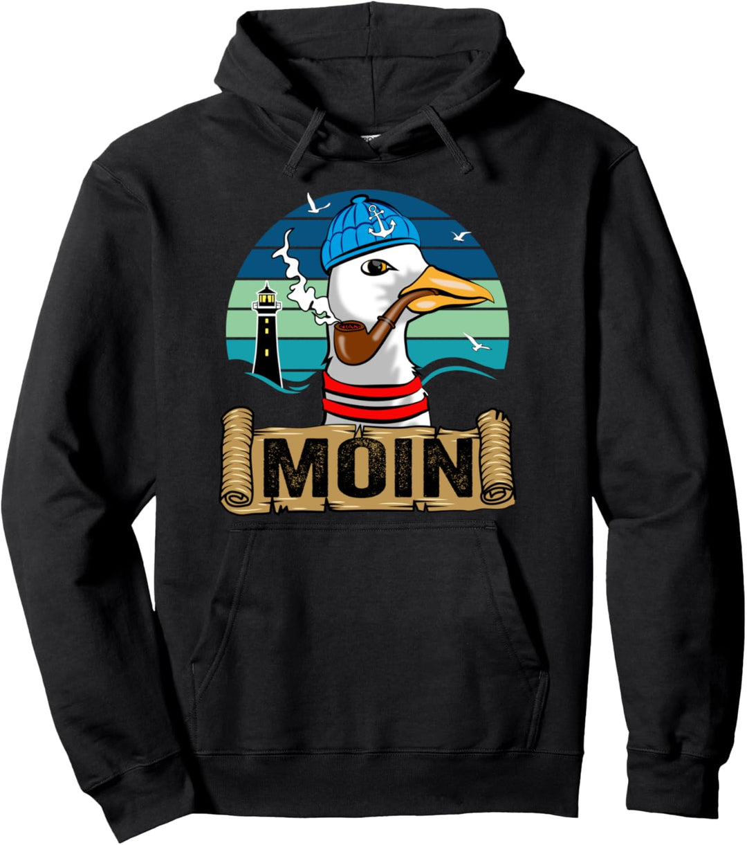 Moinsen Moin Möwe Moin Digga Ostsee Nordsee Pullover Hoodie