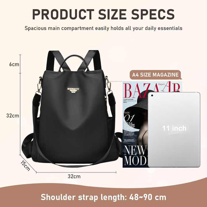 shepretty Wasserdichter Diebstahl-Rucksack für Damen 3-8864schwarz, 3-8864schwarz