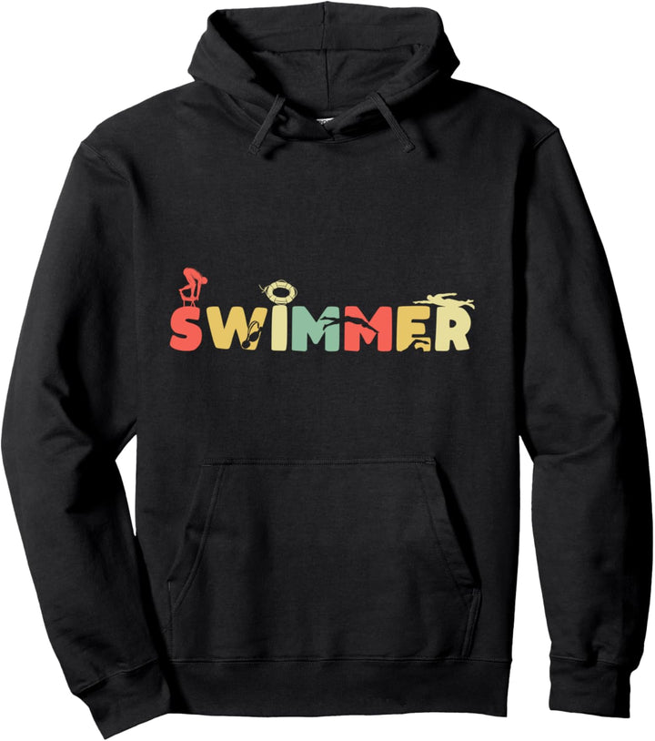 Retro Schwimmen - Vintage Schwimmer Pullover Hoodie