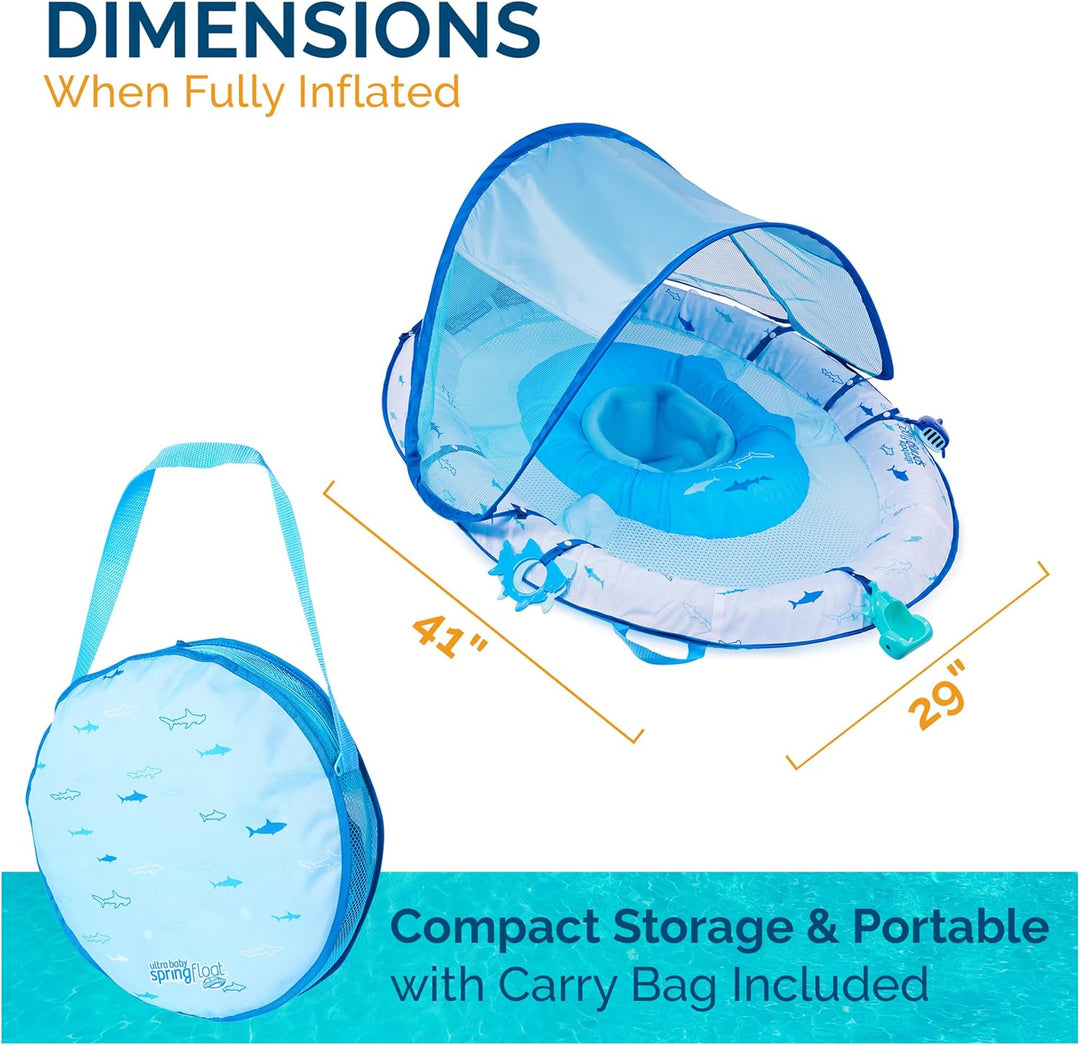 Swimways Ultra Baby Spring Float, Premium Aufblasbarer Baby Pool Float mit Sonnendach, Schnelles Auf