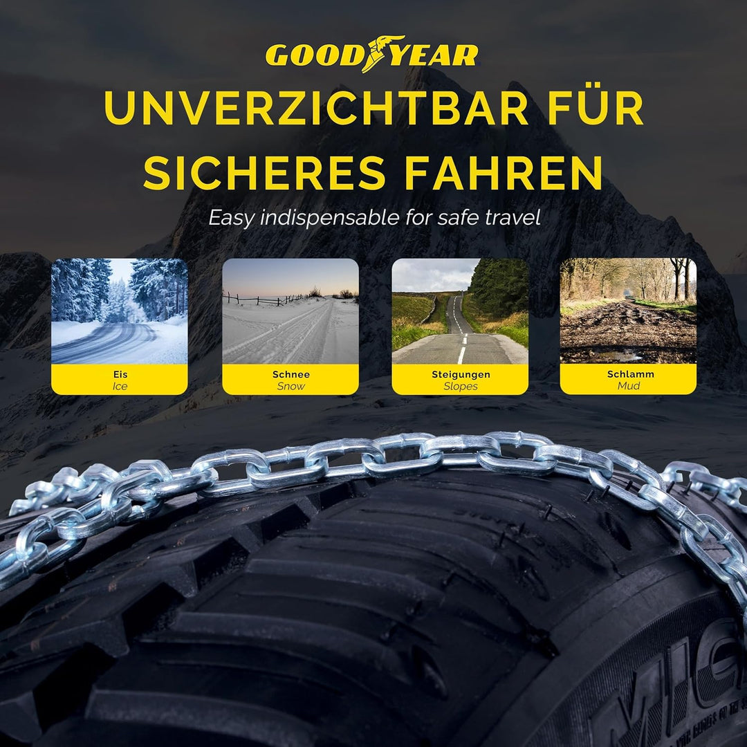 Goodyear 77906: "G9" Schneeketten, 9 mm, Grösse 80, Zertifizierung TUV und ÖNORM, 80