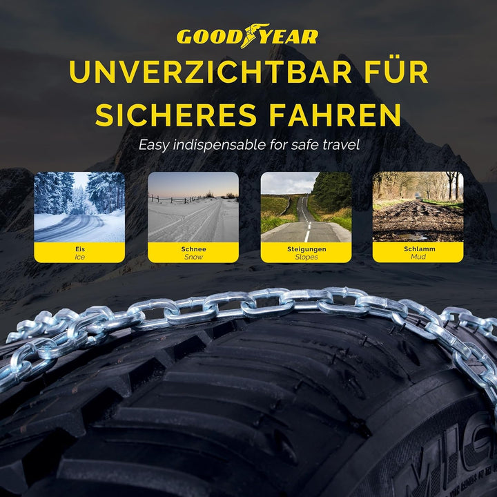Goodyear 77906: "G9" Schneeketten, 9 mm, Grösse 80, Zertifizierung TUV und ÖNORM, 80